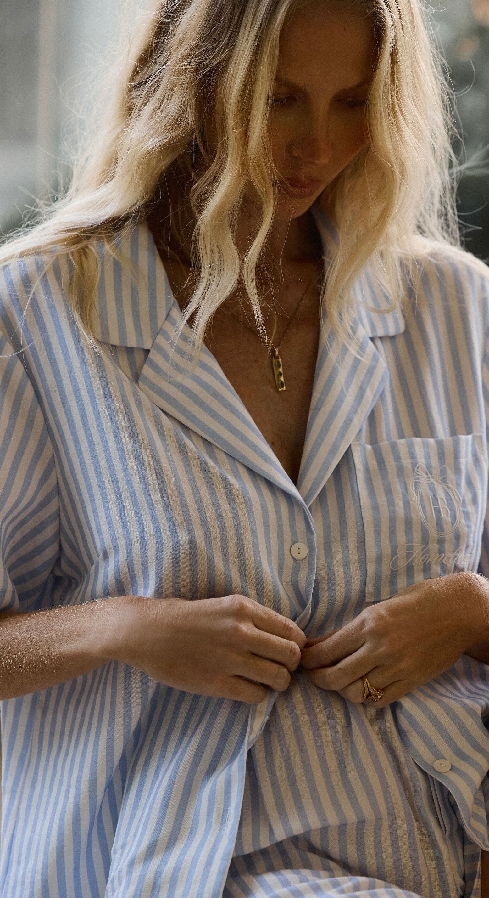 Adeline Tencel™ Pyjama Set - Blue Stripe