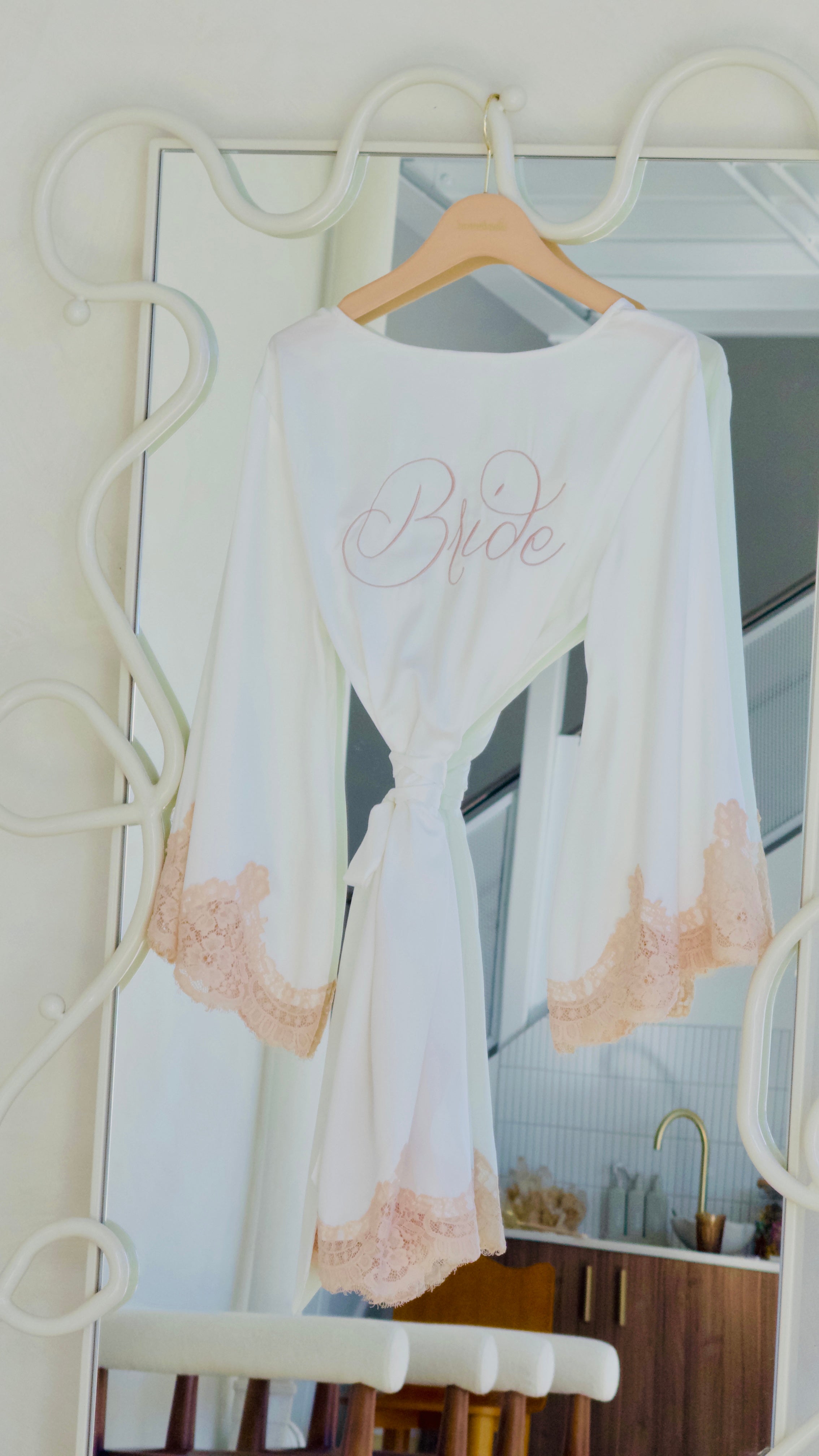 Elegant 'Bride' Embroidered Robe